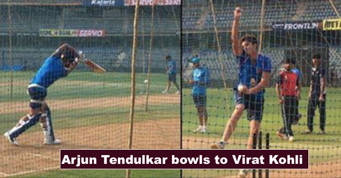 VIDEO: Arjun Tendulkar bowls to Virat Kohli and Co. in the nets