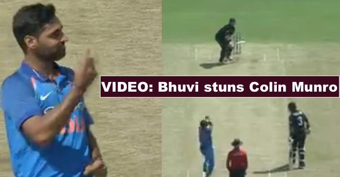 WATCH: Bhuvneshwar Kumar outfoxes Colin Munro with a knuckle ball