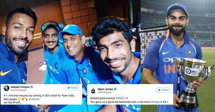 Cricket fraternity reacts as India demolish Australia to regain no. 1 ODI ranking