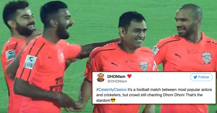 Fans go gaga over MS Dhoni’s superb show in Celebrity Clasico 2017