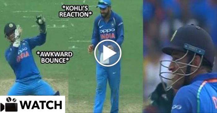 WATCH: MS Dhoni shows brilliant skills to counter awkward bounce