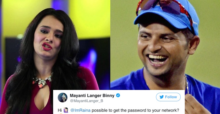 Mayanti Langer asks Suresh Raina his Wi-Fi password, Twitter responds with HILARIOUS suggestions