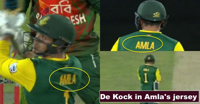 Here’s why Quinton de Kock wore Hashim Amla’s jersey in the 1st T20I against Bangladesh