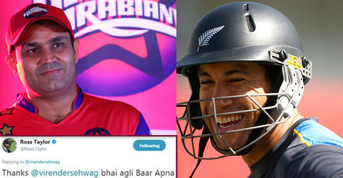 Virender Sehwag and Ross Taylor’s Twitter exchange in Hindi will leave you in splits
