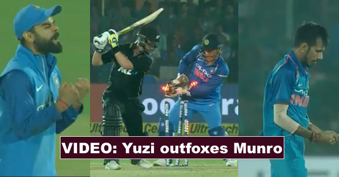 WATCH: Yuzvendra Chahal dismisses Colin Munro on a magical delivery