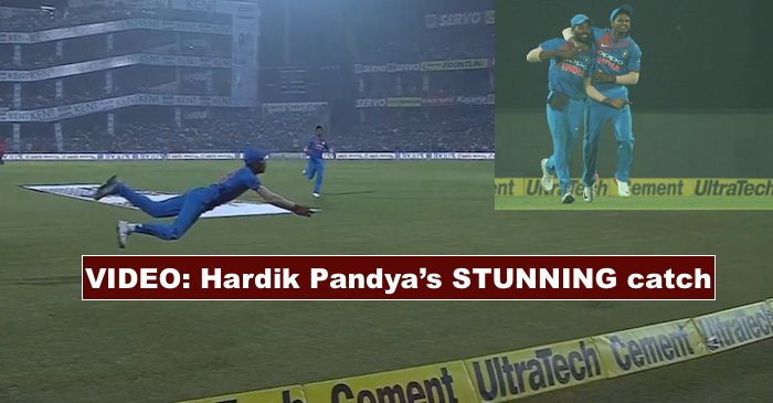 WATCH: SUPERMAN Hardik Pandya takes a blinder to dismiss Martin Guptill