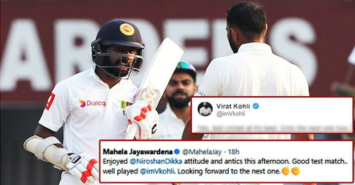 Virat Kohli responds to Mahela Jayawardene’s tweet praising Niroshan Dickwella’s attitude