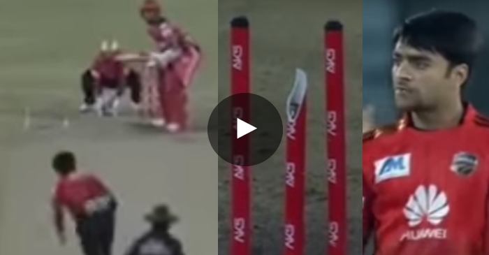 WATCH: Rashid Khan breaks middle stump into two with a googly