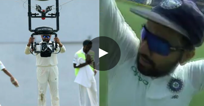 WATCh: Rohit Sharma plays with spider cam during second Test against Sri Lanka in Nagpur