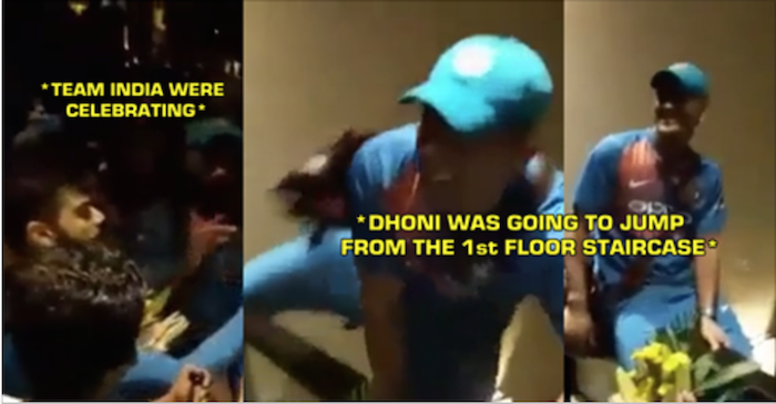 WATCH: Fear of ‘cake smash’ makes MS Dhoni ready to jump from 1st floor