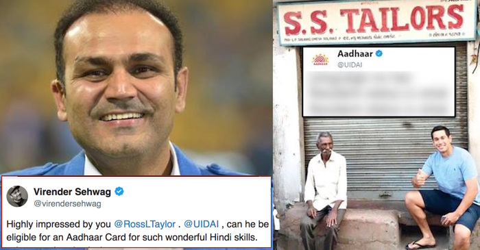 Virender Sehwag asks for Ross Taylor’s Aadhaar card; UIDAI had the last laugh