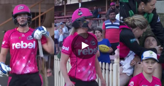 VIDEO: Ellyse Perry left batting mid-way after her shot injured a young kid