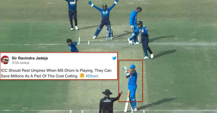 Twitter goes crazy as MS Dhoni takes DRS call even before umpire raises his finger