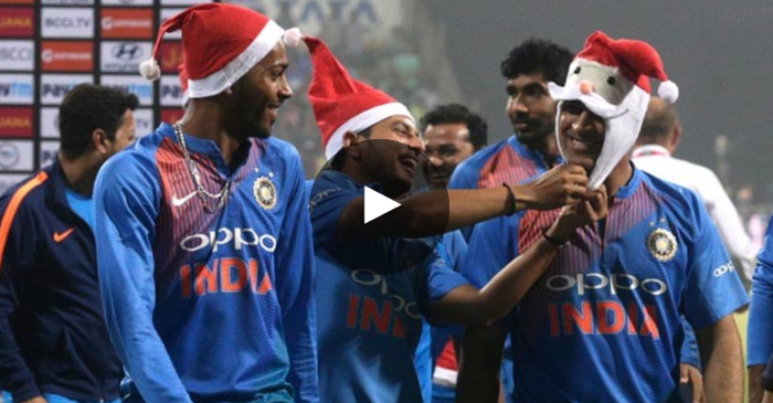 VIDEO: India players celebrate Christmas after whitewashing Sri Lanka in T20I series