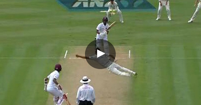 VIDEO: Trent Boult flies in the air to take a stunning catch off his own bowling