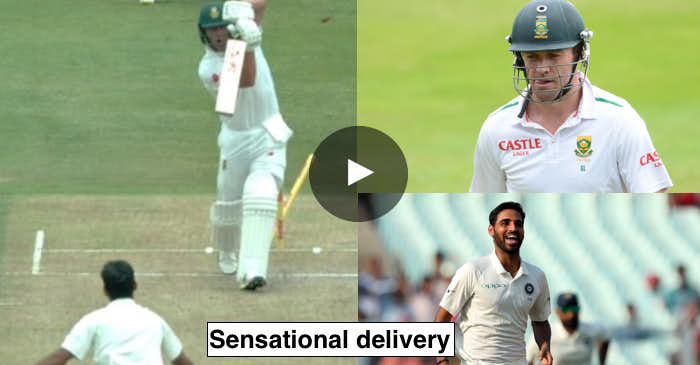 VIDEO: Bhuvneshwar Kumar rattles AB de Villiers stumps with a sensational delivery