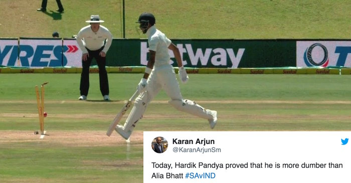 Twitterati lashes out at Hardik Pandya for his casual run-out in Centurion