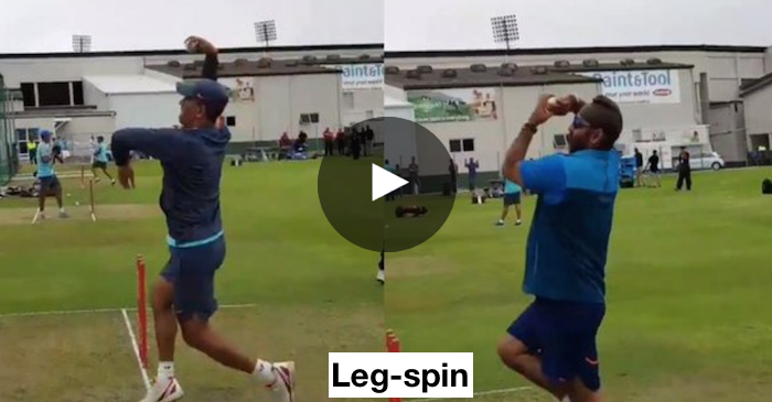 VIDEO: MS Dhoni bowls leg-spin along with selector Sarandeep Singh at the nets