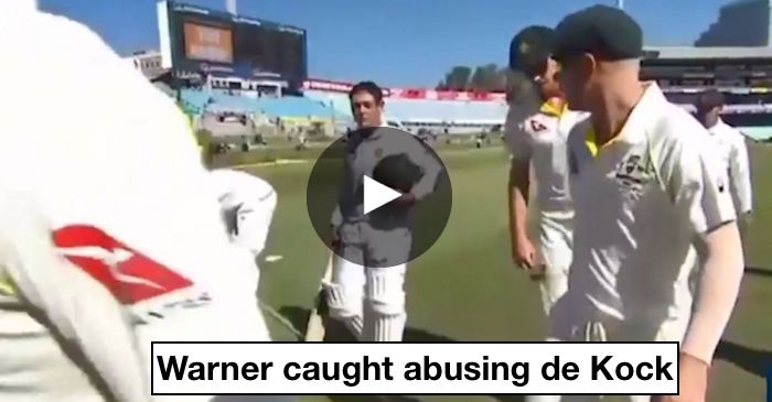 VIDEO: David Warner insults Quinton De Kock first