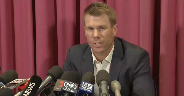 David Warner appears for press conference, says playing for Australia “may not ever happen”