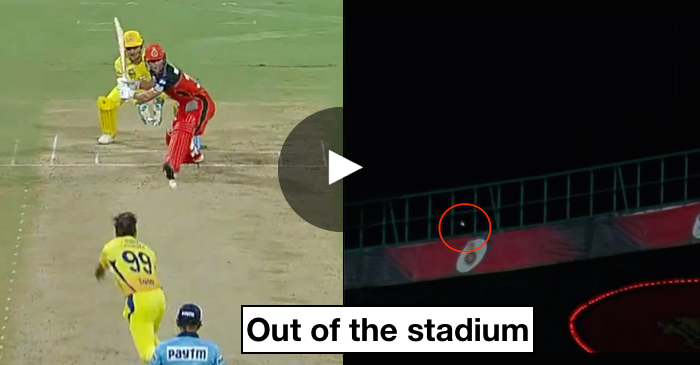 WATCH: AB de Villiers sends the ball out of the M. Chinnaswamy stadium