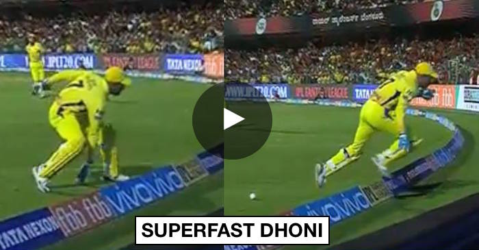 WATCH: Lightning fast MS Dhoni saves 2 runs at the boundary