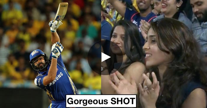 WATCH: Rohit Sharma’s one-handed SIX leaves Ritika Sajdeh smiling