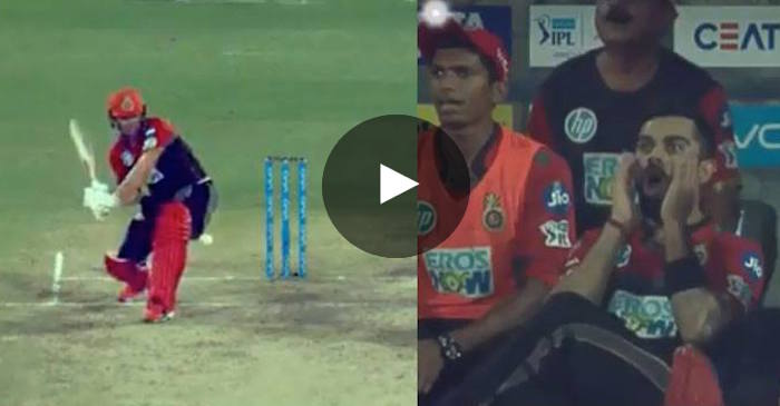 VIDEO: AB de Villiers hits an unbelievable six; Virat Kohli’s reaction is a must watch