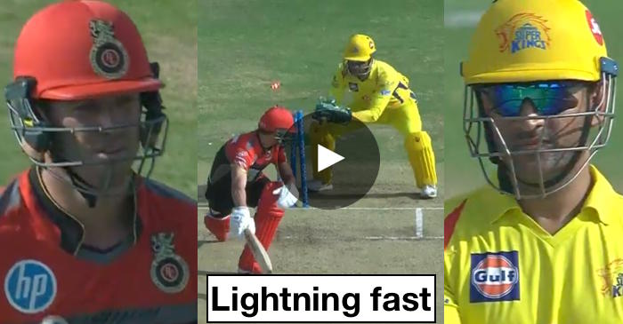 WATCH: AB de Villiers loses his cool after being stumped by lightning fast MS Dhoni