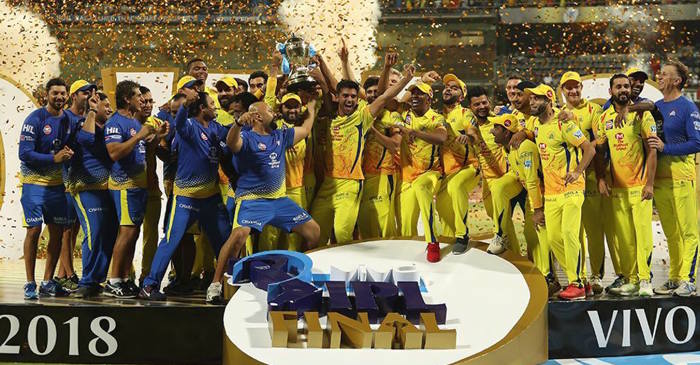 Chennai Super Kings players react after winning the IPL 2018 title