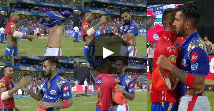 WATCH: KL Rahul, Hardik Pandya swap jerseys after MI vs KXIP match