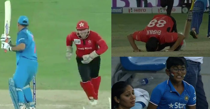 WATCH: MS Dhoni gets out for a duck against Hong Kong; fans go crazy