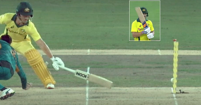 WATCH: The controversial run-out decision of D’Arcy Short leaves Aaron Finch fuming