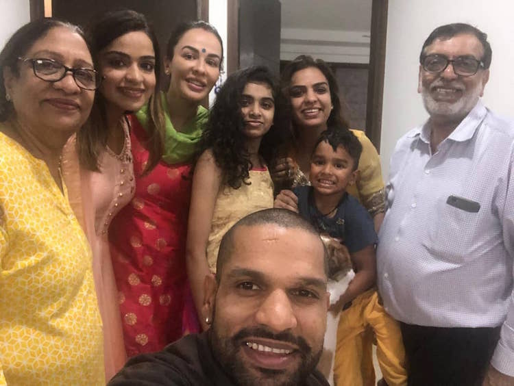 Shikhar Dhawan with his family