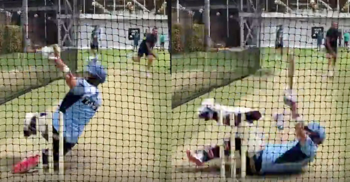 WATCH: Steve Smith floored by Josh Hazlewood’s bouncer in the nets