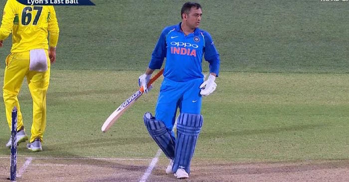 MS Dhoni gets an illegal run against Australia in second ODI at the Adelaide Oval