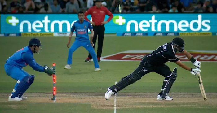 WATCH: MS Dhoni pulls off a lightning-quick stumping to dismiss Ross Taylor
