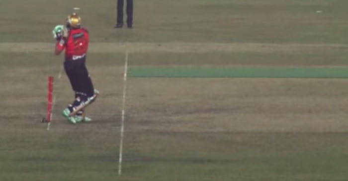 WATCH: Shahid Afridi gets hit-wicket in bizarre fashion