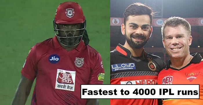 IPL 2019: Chris Gayle becomes the fastest among the nine players to complete 4000 IPL runs