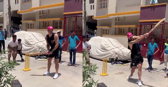 WATCH: Kevin Pietersen stops on a road-side to play gully cricket with kids in Bengaluru