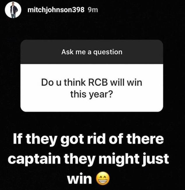 Mitchell Johnson-instagram-reply