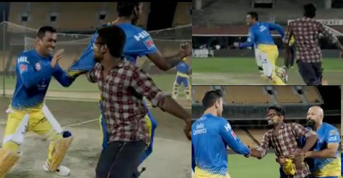 WATCH: Fan fails to catch MS Dhoni during CSK’s practice session