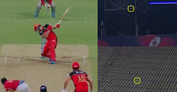 IPL 2019 – WATCH: AB de Villiers smacks a Mohammed Shami delivery on to the roof of Chinnaswamy stadium (RCB vs KXIP)