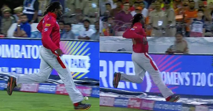 IPL 2019 – WATCH: Chris Gayle kicks the ball into the boundary; KXIP cheerleaders burst into laughter