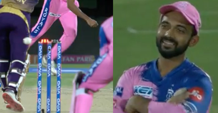 IPL 2019: WATCH – Chris Lynn gets clean bowled but bails don’t fall, Ajinkya Rahane smiles (RR vs KKR)