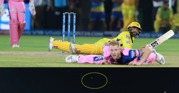 IPL 2019 – WATCH: Ravindra Jadeja and Ben Stokes lose footing, ball goes for a six (RR vs CSK)