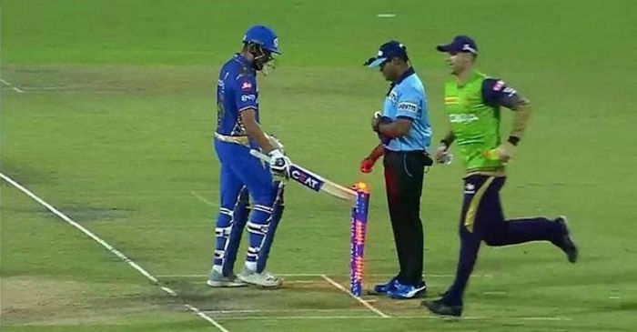 IPL 2019: MI skipper Rohit Sharma punished for hitting the stumps after being given out