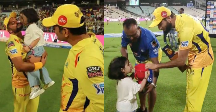 IPL 2019 – WATCH: Ziva Dhoni win hearts with her kiss to Suresh Raina, award to Imran Tahir