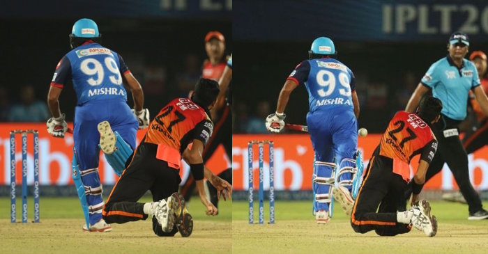 IPL 2019 – WATCH: Amit Mishra given out for obstructing the field during DC vs SRH Eliminator