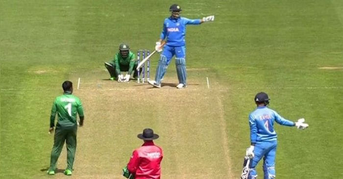 ICC World Cup 2019: WATCH – Hilarious! MS Dhoni stops the bowler, adjusts field for Bangladesh while batting